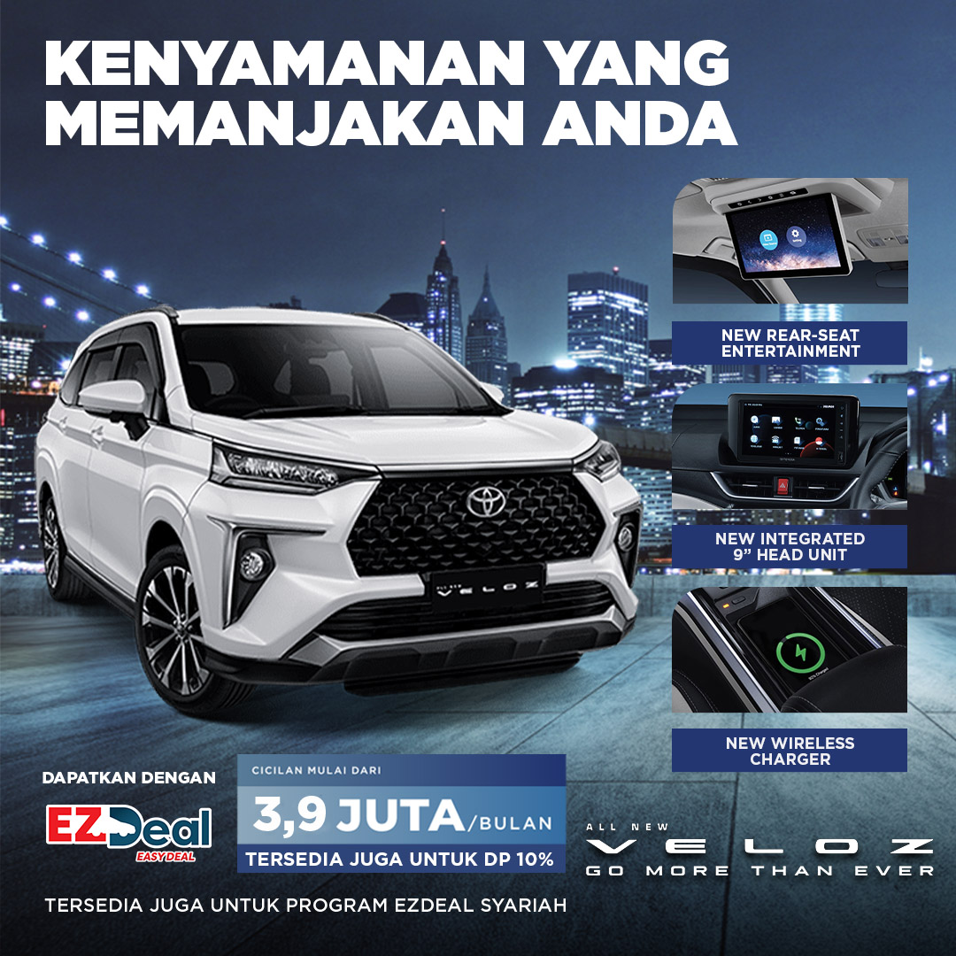  #JagoanToyota #EZDealJagoan #PromoToyota #toyotaID #MobilToyota #AllNewVelozJagoan #ToyotaVeloz #Ve