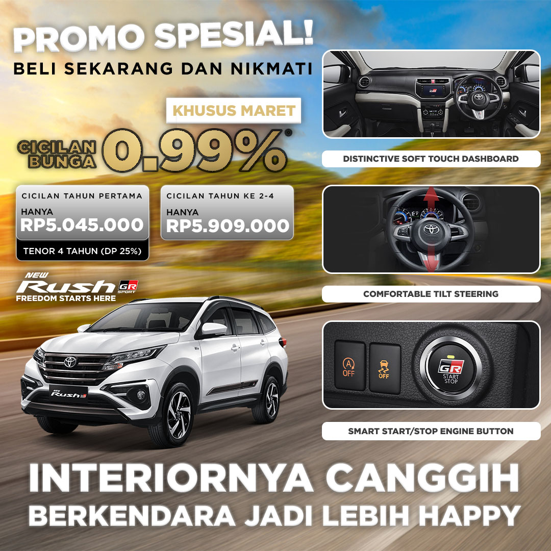 New Rush GR Sport memiliki desain interior canggih untuk memanjakanmu selama berkendara. Dengan berb